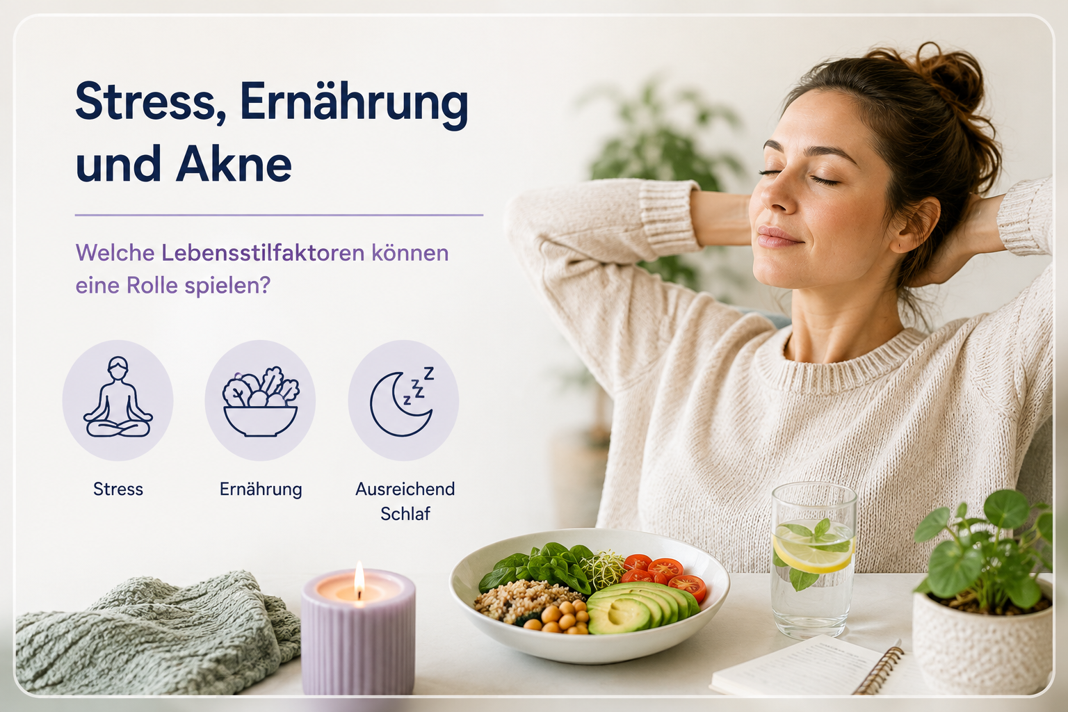Akne im Erwachsenenalter und mögliche Einflussfaktoren wie Stress, Ernährung und Schlaf