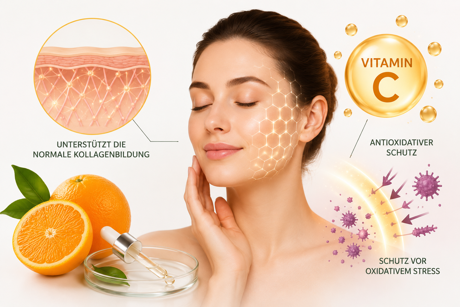 Vitamin C bei Akne – antioxidativer Schutz und normale Kollagenbildung